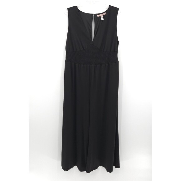 Anthropologie Hutch wide-leg jumpsuit Size 2X black sleeveless smocked waistband - Picture 2 of 11